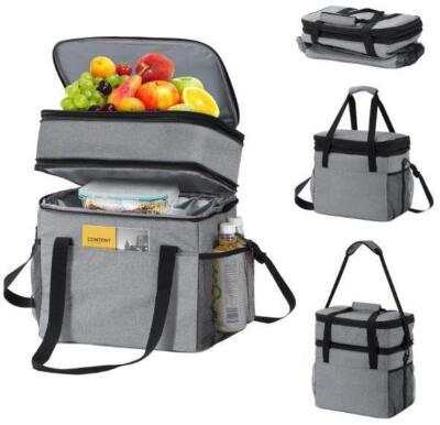 48 Can Cooler Insulated Soft Cooler Large Collapsible Double Deck Brand New