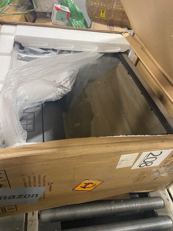 Fireplace TV Stand for TVs up to 65'' Media Console with 3Sided Glass