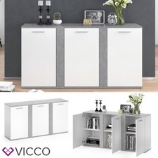 Sideboard Highboard Kommode Anrichte 3 Türen Schrank Novelli Weiß Vicco