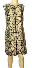 NWOT Ladies 10 Luxurious Stretch Black Yellow Paisley Sleeveless DRESS
