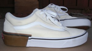 vans old skool gum block white skate shoes