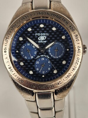 Fossil Blue BQ 9039 Men's Round Watch Stainless Steel Water Res