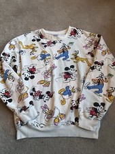 Disney Mickey and Friends Crewneck Sweatshirt Size S Sz 3/5 Cartoon Goofy Mickey