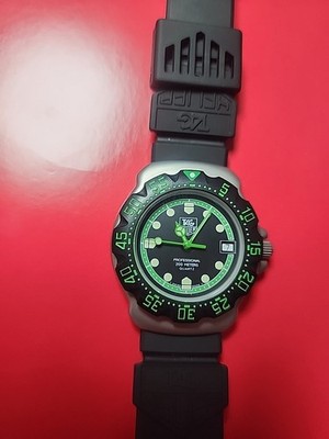 Tag Heuer Formula 1 WA1215 Professional Black Green Men's Quartz Watch JP #31