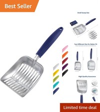 Effortless Poop Sifting with Durable Aluminum Cat Litter Scoop - 1.85 Inch Deep