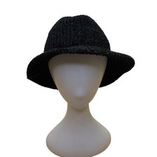 Everitt Black Womens Textured Knit Bucket Hat