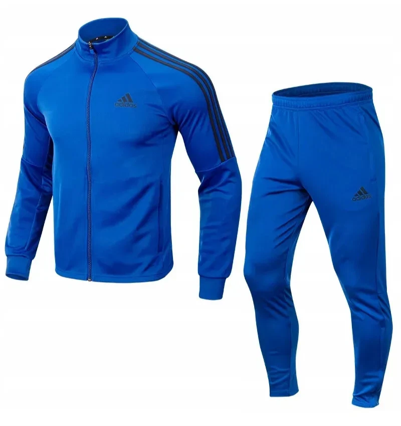 Mens Adidas Tracksuit Set Bottoms Top Jacket Blue Trousers Track Pants Premium
