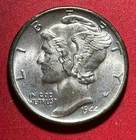 1944S Choice Uncirculated US Mercury SILVER Dime "San Francisco" Mint! Old Coin!