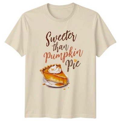 Sweeter Than Pumpkin Pie Damen T-Shirt Herbst Dessert Feinschmecker Erntedank Herbst