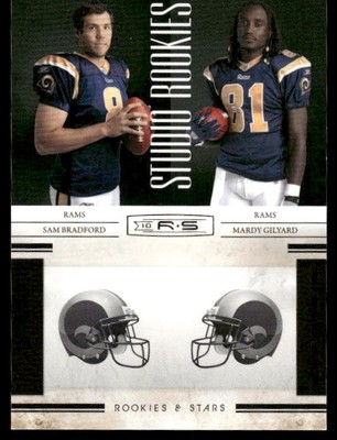 2010 Panini Rookies & Stars #1 Bradford /Gilyard Studio Rookies Black #/100