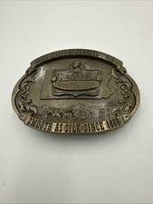 Kessler American Whiskey Bronze Belt Buckle 1993 Smooth as Silk Pennsylvania