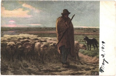 Phostint Detroit Publishing Jean Francois Millet Return of the Flock Art Post...