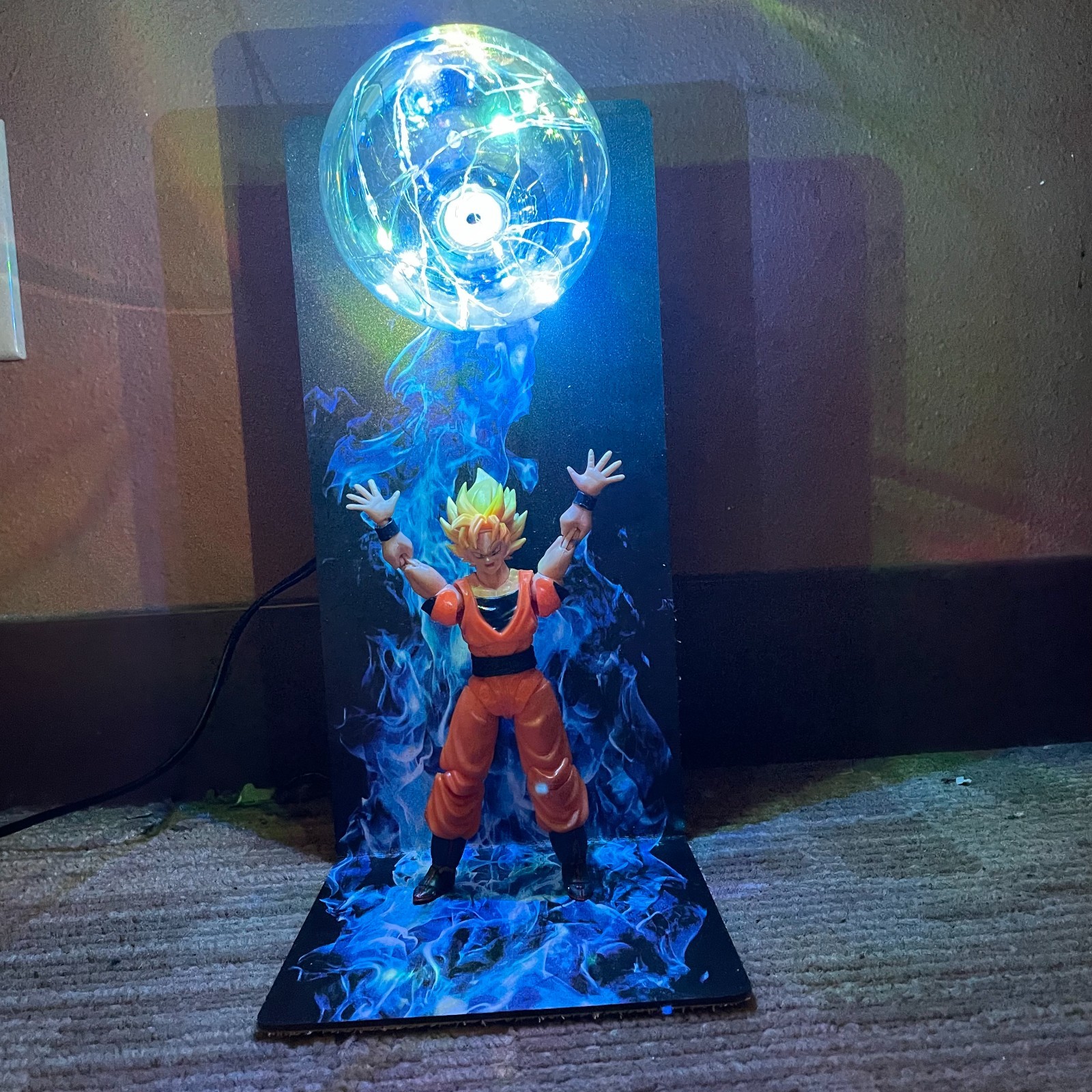 Dragon Ball Super Saiyan Son Goku Lámpara LED de 6 pulgadas Figura de Acción Modelo Juguete Regalo