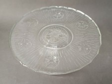 Présentoir à gateau tartes en verre sur pied fromages pâtisseries plateau plat