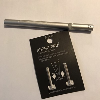 Adonit Pro 3 Stylus + Replacement Discs Tips Cover Cap Silver New