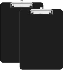 Plastic Clipboards, Pack of 2 A4 Clipboard Folder 12.5x9 Inch Clip Boards w...
