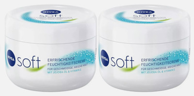 2x Nivea Refreshing Soft Feuchtigkeitscreme mit Jojobaöl & Vitamin E 375ml