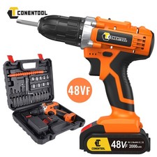 48V Cordless Drill Combi Driver High Power Electric Screwdriver Set + 2 Battery