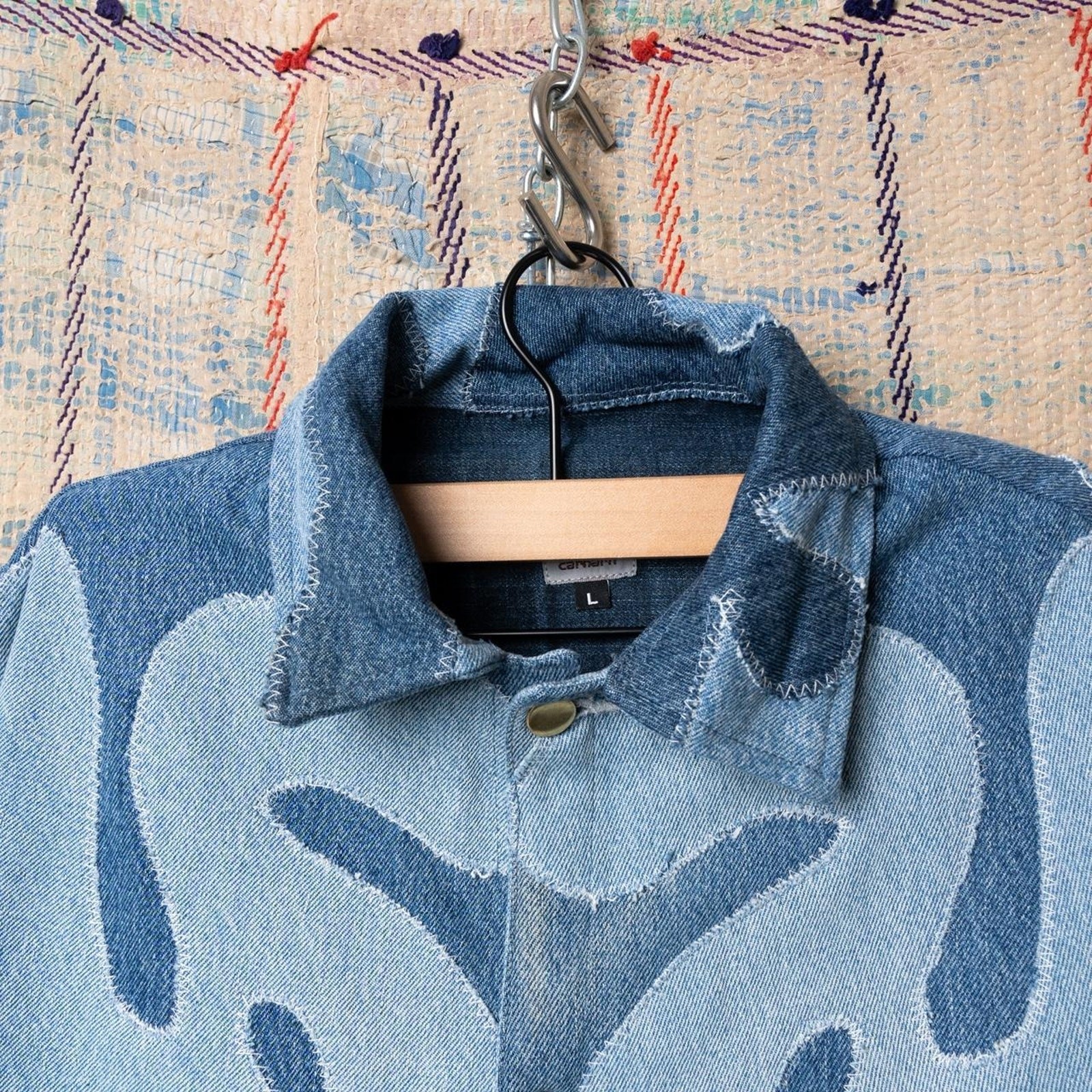 Custom Upcycled patchwork denim jacket - image 5