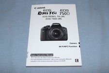 Canon EOS Rebel T6i 750D Basic Instruction Manual in English - New