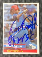 1984 Donruss Tim Teufel #37 RC Rated Rookie Twins Signed Autographed Auto