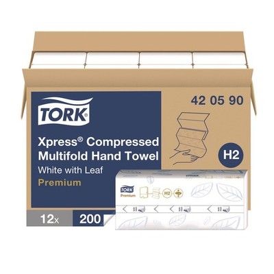 Xpress Compressed Multifold Hand Towels, 1-Ply, 8.3 x 9.45, White, 200/Pack, 12