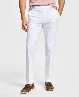 $95 Tommy Hilfiger Men's Modern Fit Stretch White Performance Pant 34 30 eno1825