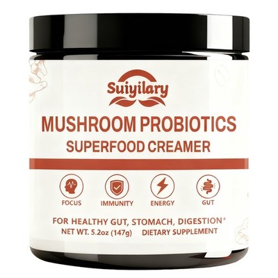 Mushroom Probiotic Coffee Creamer, 10 Mushrooms Creamer with Probiotics, Lion...