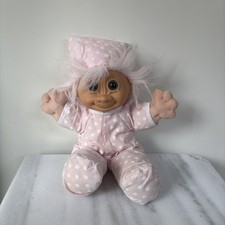 Russ Troll Kidz Dol Plush Tootsie Polka Dot Pajamas Hat Vintage 1990s Butt Flap