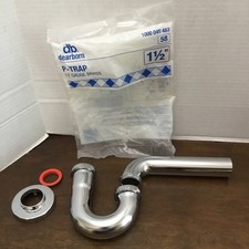 Dearborn 704-1 P-Trap without Cleanout 17 Gauge Chrome Plated Brass 1000049483