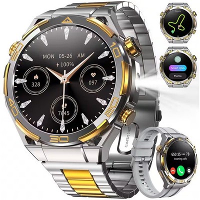 14K Gold Luxury Smart Watch Men with ChatGPT 1.43'' AMOLED Built-in GPS Flashligh