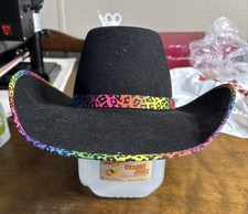 Chapeau feutre noir multicolore femme western cowboy Wrangler taille 7