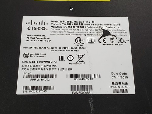 Cisco Firepower FPR-2130, FPR-SSD200 Firewall Security Appliance #B4 7 - Picture 4 of 4