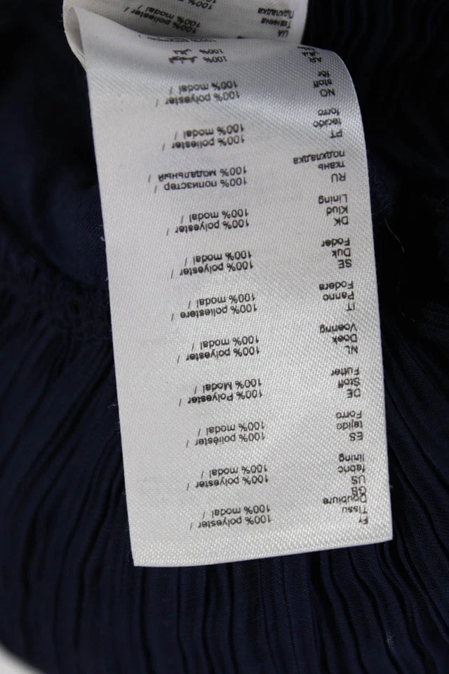 Mini vestido Maje feminino sem mangas pulôver plissado azul tamanho 4 - Imagem 4 de 4