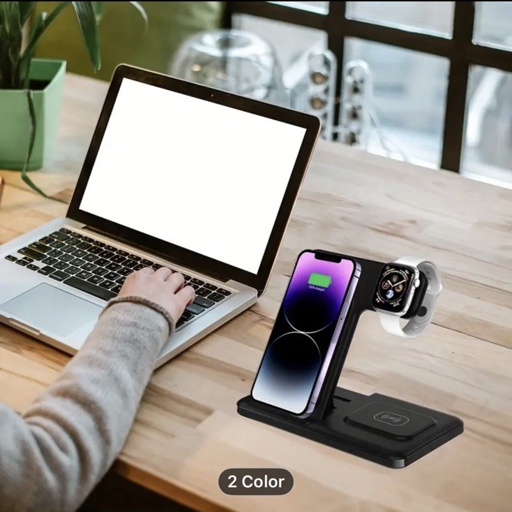Wireless Charger Dock Station for Apple Watch Ultra, iPhone 16, AirPods 3in1