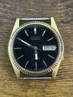 Seiko Black Dial Gold Day Date Vintage Automatic Quartz Watch 7009-3119 - WORKS
