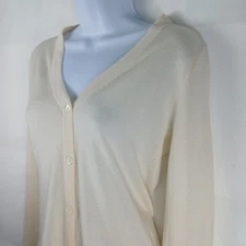 Neiman Marcus Cashmere Silk Cardigan S Beige Quiet Luxury Minimalist Old Money