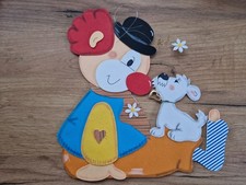 Tonkarton Fensterbild Clown mit Hund/Karneval/Fasching Hobbyauflösung 