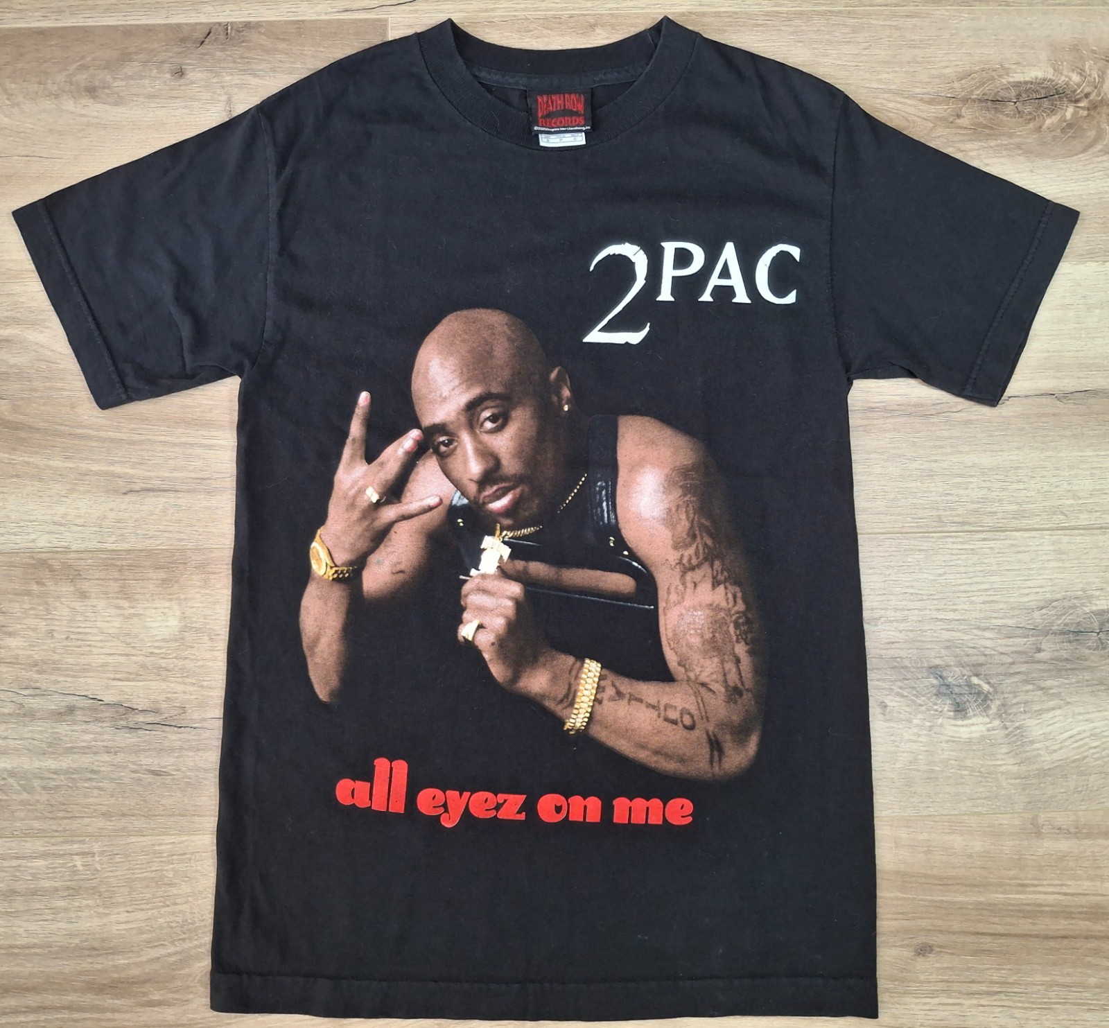 FILA T shirt vintage 2005 Death Row 2PAC All Eyez On Me taglia S Y2K