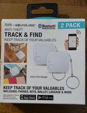 Itek Track and Find Bluetooth Trackers 2-Pack - Find Your Valuables - New in Box