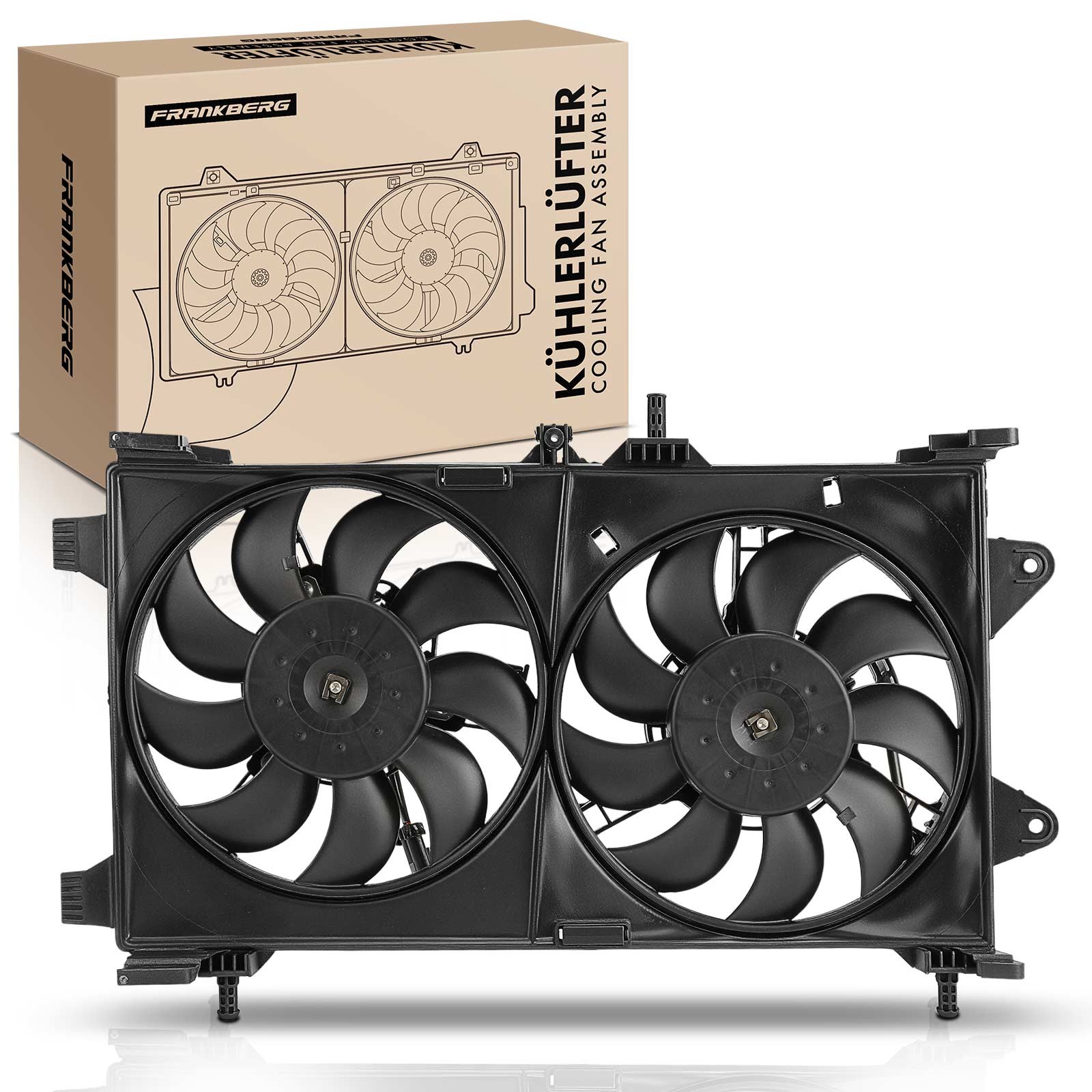 FRANKBERG Radiator Cooling Fan for Fiat Punto 188 1999-2012 46524624 46849148