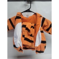 Carters Baby Tiger Costume Set 6-9 Months Orange Black Fleece Hooded 2pc Outfit