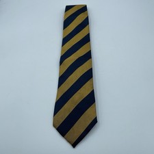 Zadi Andrew's Ties - Necktie - 100 Silk - Striped Gold  Blue