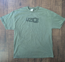 Vintage U2 Shirt Mens XL Elevation Tour Concert Rock Band Green Made In USA
