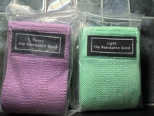 2 Pack Hip Resistance Training Bands Light Heavy Butt Glutes Pilates Yoga