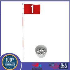 Golf Flagstick 6ft Golf Flag and Cup for Yard Pro Detachable Backyard Golf Hole