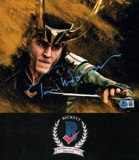 Tom Hiddleston Signed Autographed Loki Thor Avengers 8x10 Photo Marvel BAS COA 