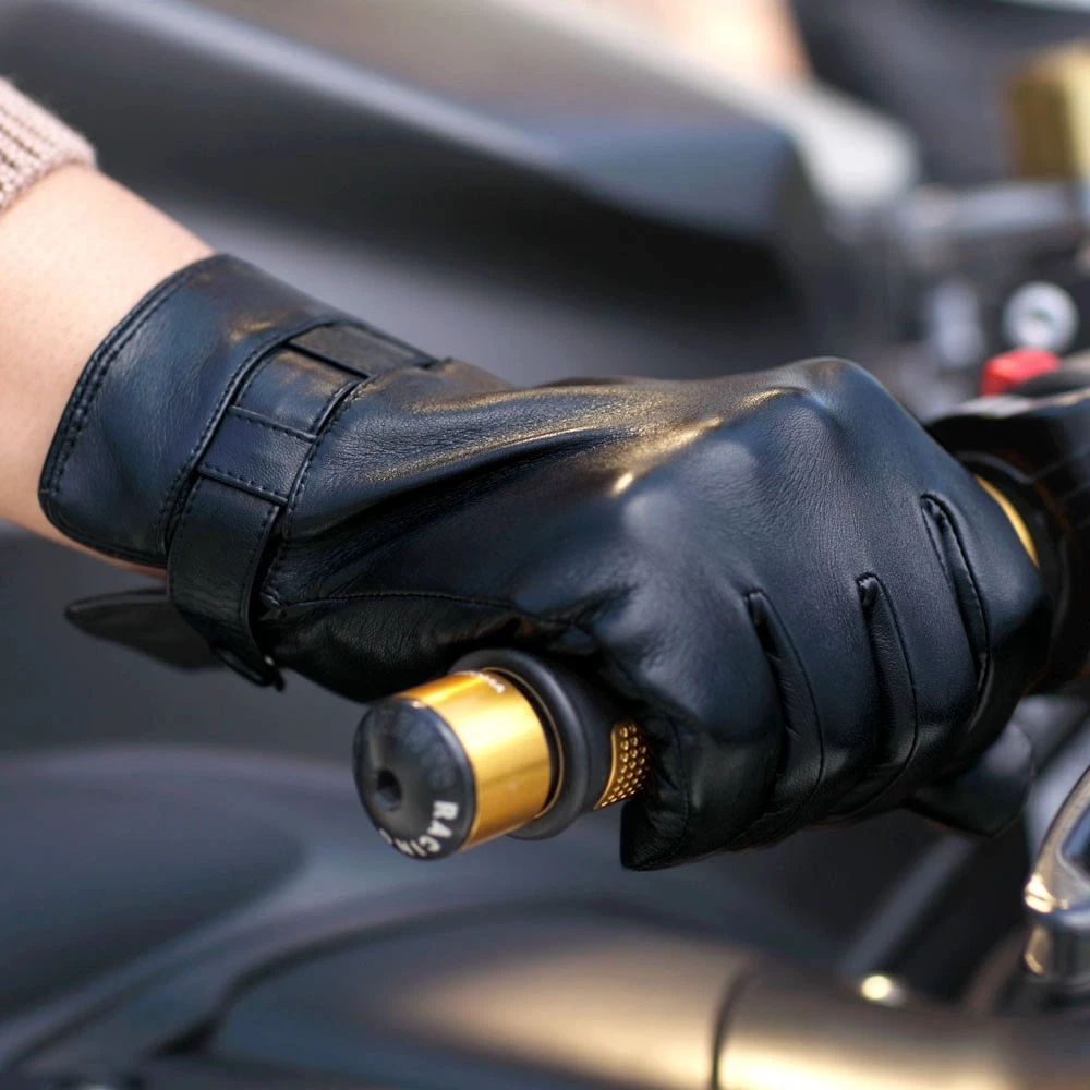 Mens Genuine Nappa Leather Warm Lined Gloves On Sale #M012NC