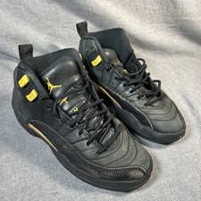 Nike Air Jordan 12 Retro Black Taxi Gold 153265-071 GS Yth Size 3y Missing Tab 