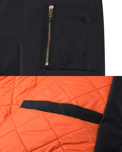 Men's Premium Letterman Bomber Jacket Pilot Jacket Warm Padded Casual Work Coats image 8